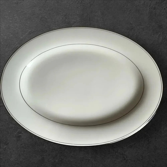 SHELBY Vintage Fine China Ivory Serving Platter Japan TARA Oblong 14.25"X10.75" - Picture 1 of 8